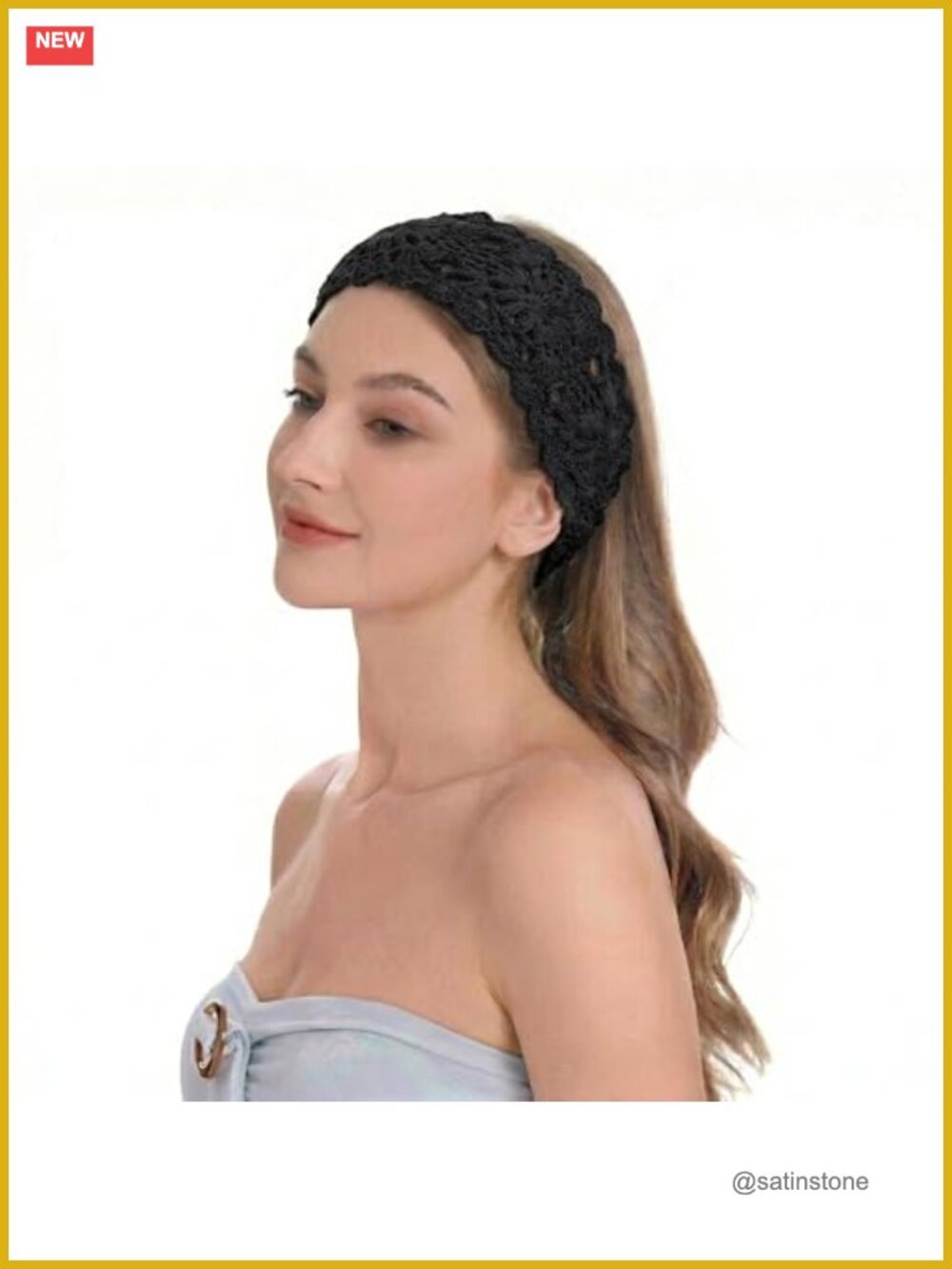 Handmade Crochet Boho Flower Headband Cotton Hair Band